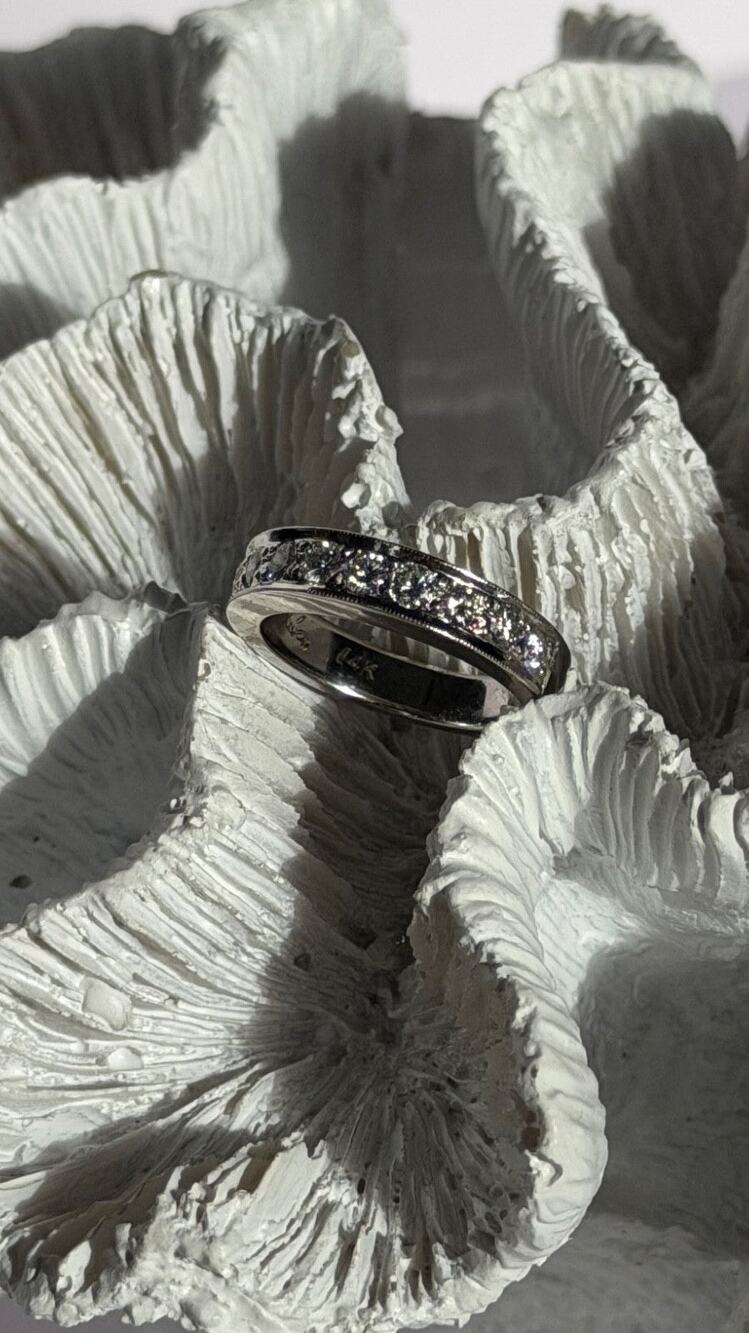 14K White Gold Diamond 0.75 ct Ring Size 5.5